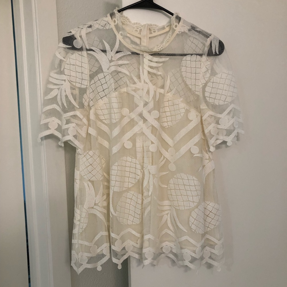 Anthropologie HD in Paris | Pineapple Lace Blouse - Picture 3 of 9